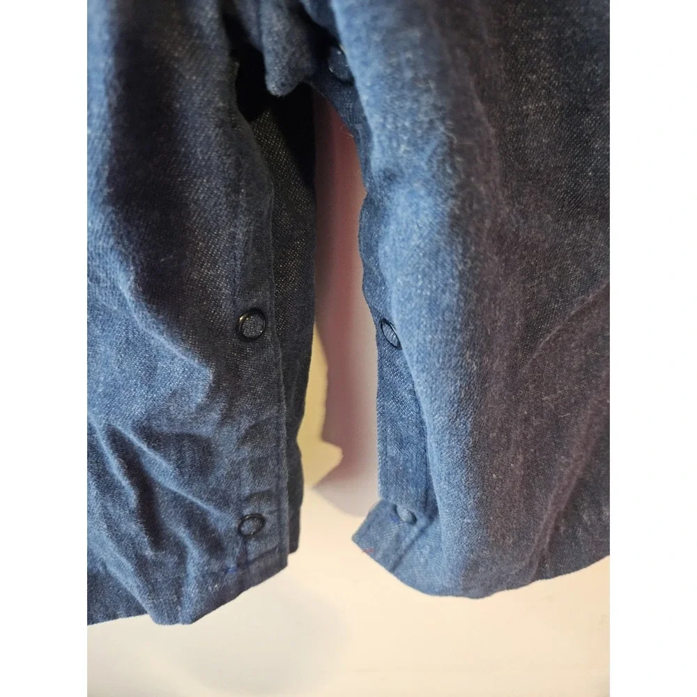 Vintage Carter's Denim Baby Overalls 12 Months‎ Made in USA Gold Hardware Red...
